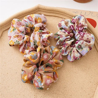 Satin scrunchies flower - Aroum